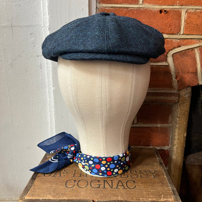 Regent - Baker Boy - Abraham Moon Peacock Blue Tweed with Light Blue Thistle Fleck