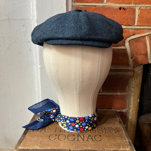 Regent - Baker Boy - Abraham Moon Peacock Blue Tweed with Light Blue Thistle Fleck