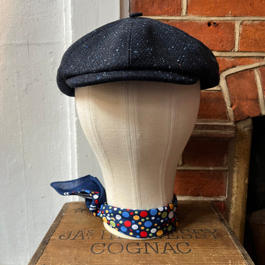 Regent - Baker Boy Cap - Donegal Fleck style Navy Speckled Tweed