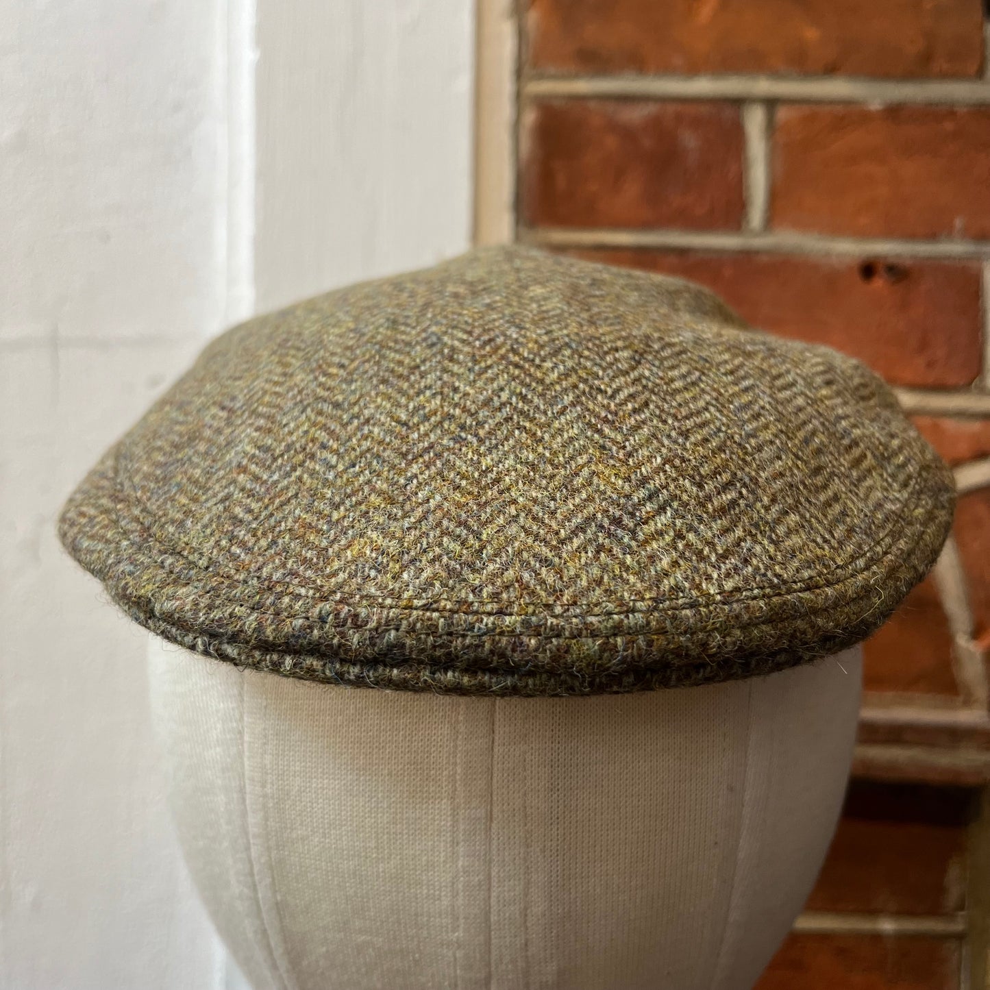 Regent - Flat Cap - Khaki Herringbone Tweed