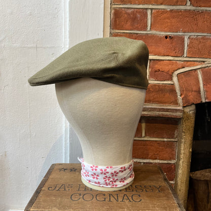 Regent - Flat Cap - Khaki Green Covert Cloth