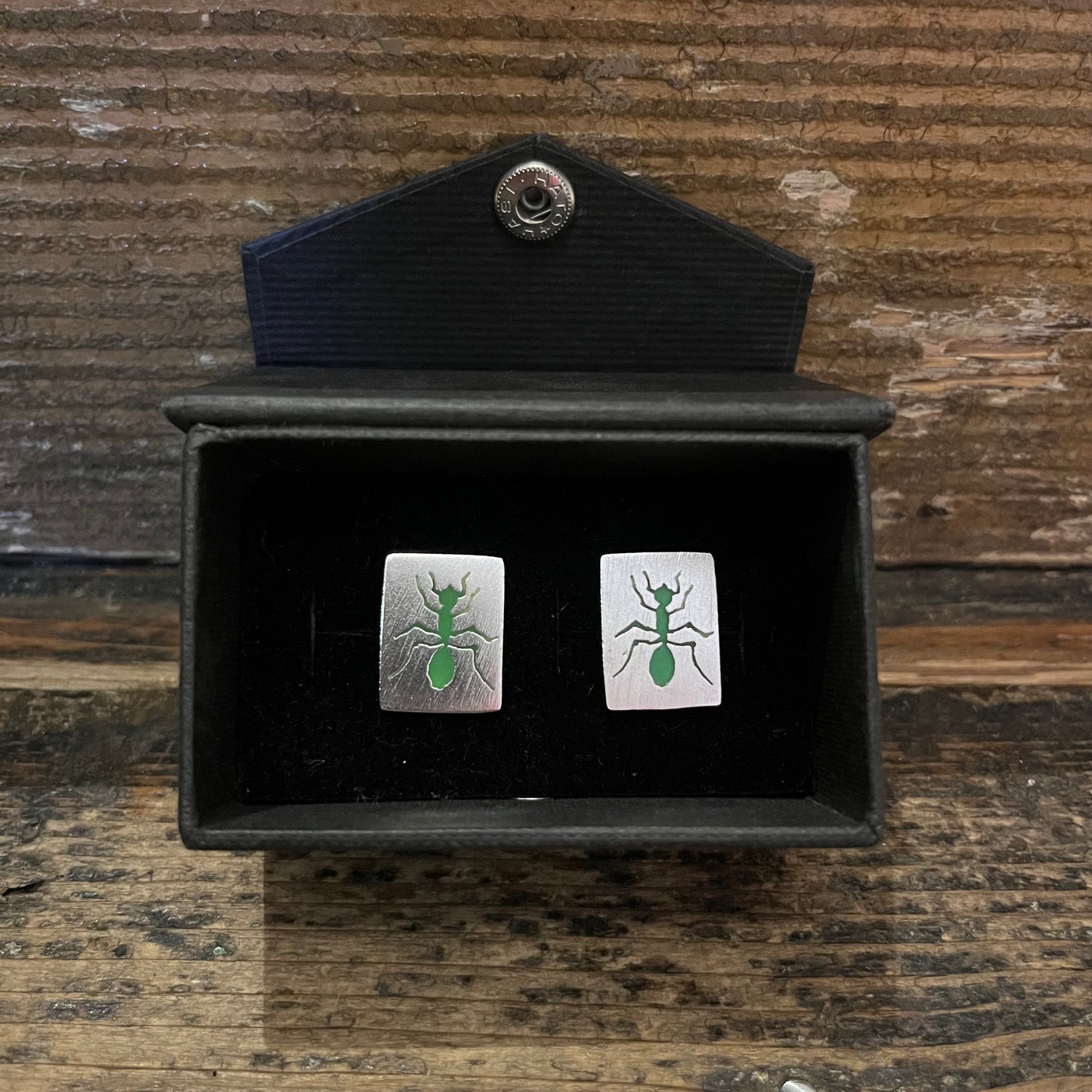 Regent Sterling Silver Cufflinks - Green Ants - Regent Tailoring