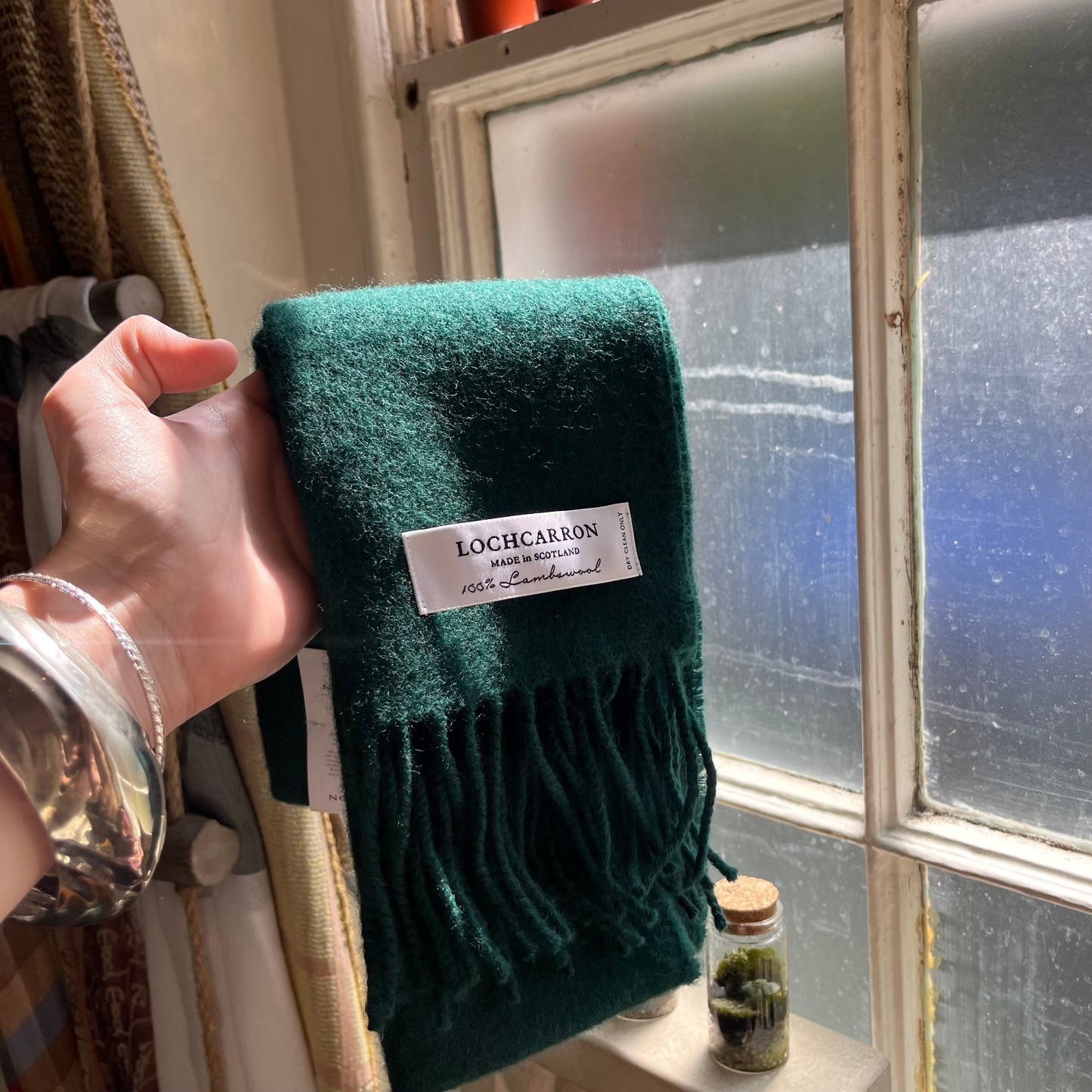 Lochcarron - Bowhill Lambswool Scarf - Bottle Green