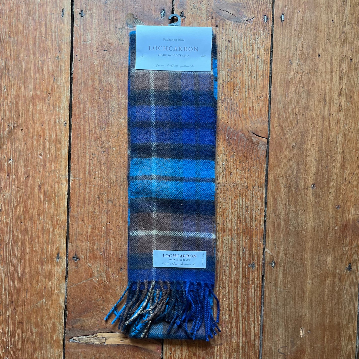 Lochcarron - Bowhill Buchanan Blue Tartan Lambswool Scarf