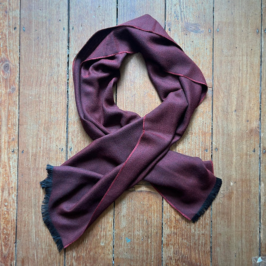 Regent - Scarf - Italian Wool - Red Herringbone