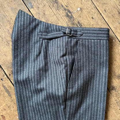 Regent - Morning Suit Trouser - Classic Grey Merino Wool Stripe