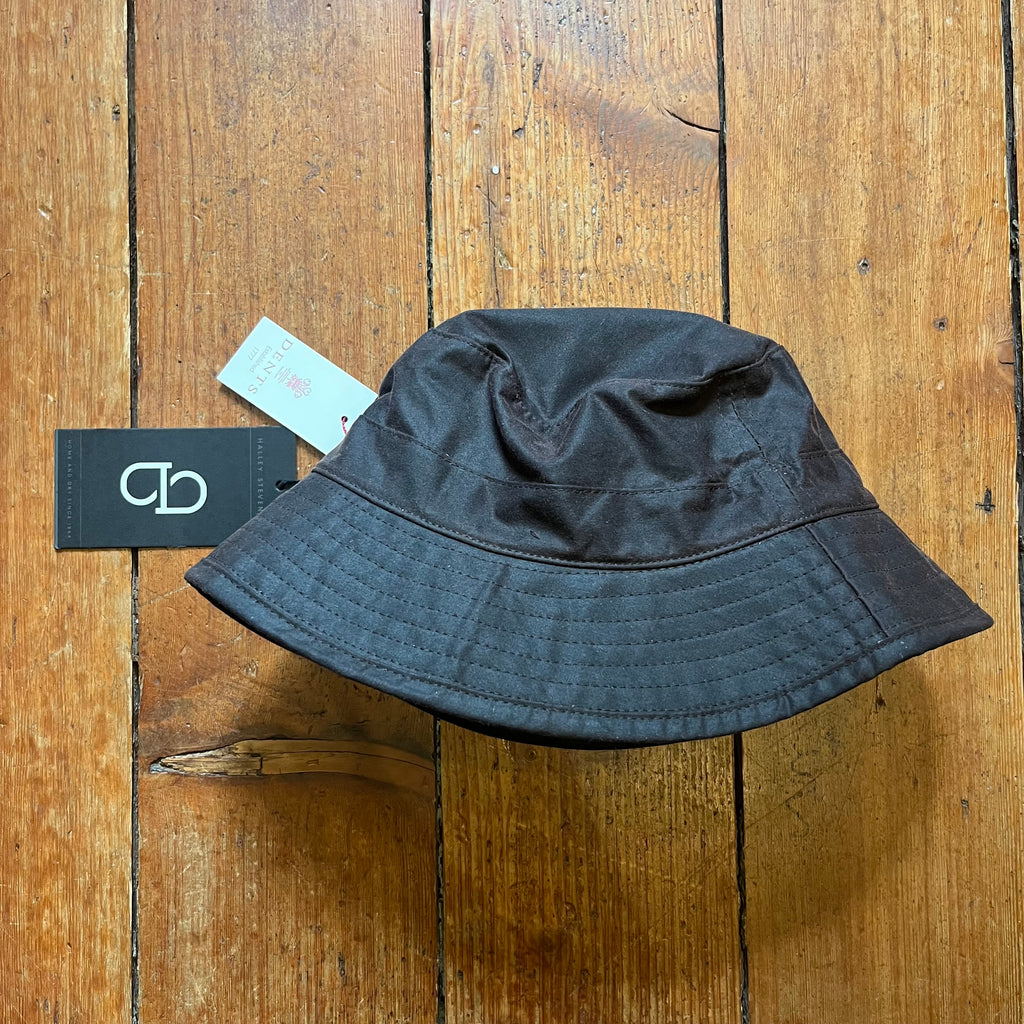 DENTS - Kennick - Halley Stevensons Waxed Cotton Bucket Hat - Brown