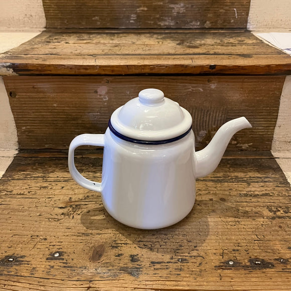 Regent Enamelware - Teapot - Small/14cm - Navy/ Cream