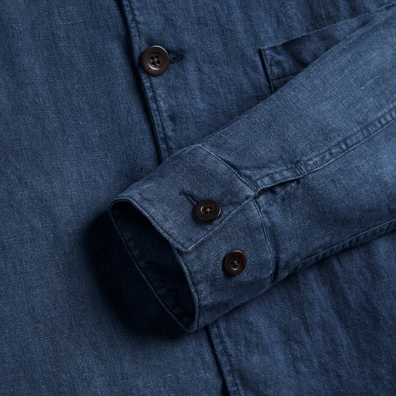 Portuguese Flannel - Labura Linen Jacket  - Navy