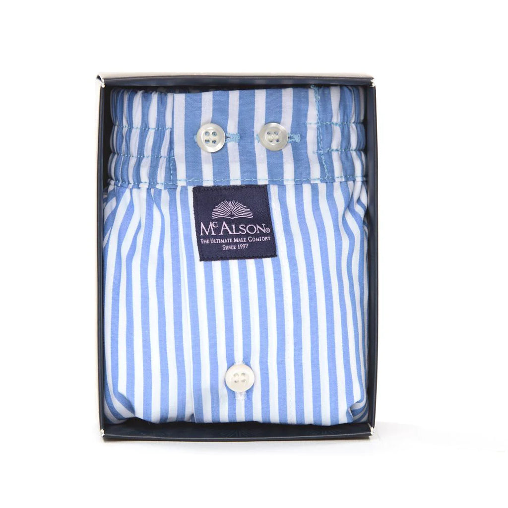 McAlson - Boxer Shorts - Striped Baby Blue - M0235