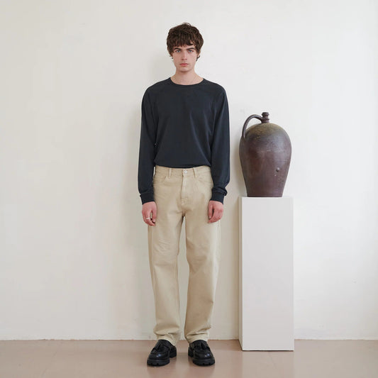 Stone Coloured relaxed denim jeans 