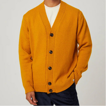 Peregrine Markers Stitch Cardigan in Honey Yellow, available at Regent Tailoring Salisbury UK - Instore or online web shop