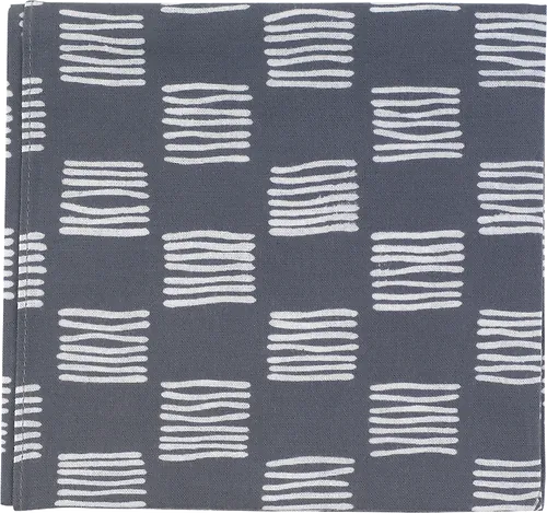Gray fabric with white wavy line pattern
