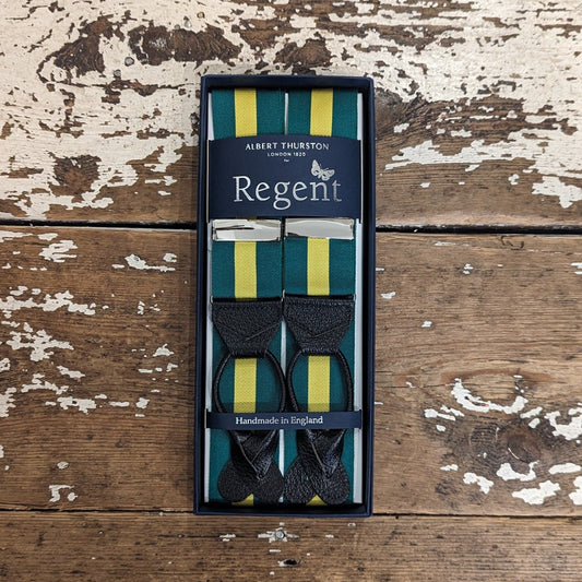 Regent x Albert Thurston - Braces - Green w/ Yellow Stripe