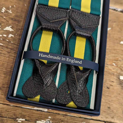 Regent x Albert Thurston - Braces - Green w/ Yellow Stripe