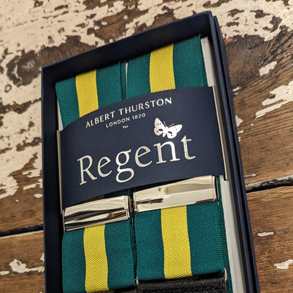 Regent x Albert Thurston - Braces - Green w/ Yellow Stripe