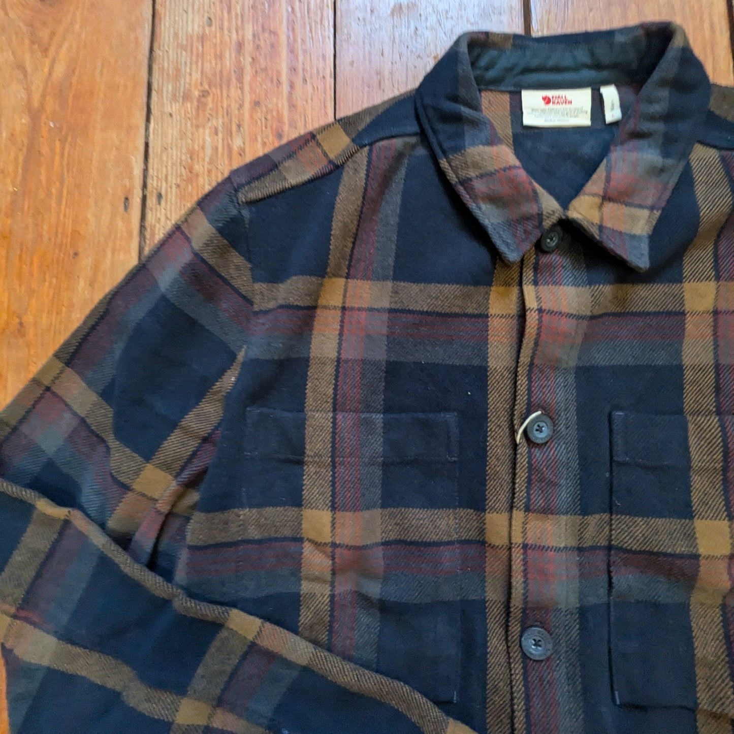 Fjällräven - Singi Flannel Overshirt - Dark Navy/Wood