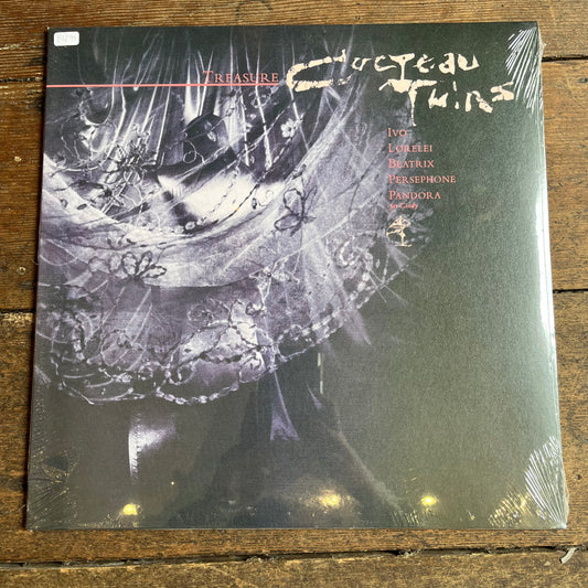 Cocteau twins- treasure album on wood background
