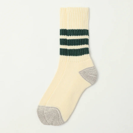 RoToTo - Coarse Ribbed Old-School Crew Socks – Dark Green