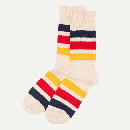 ROTOTO - Stripe Crew Socks - Ivory
