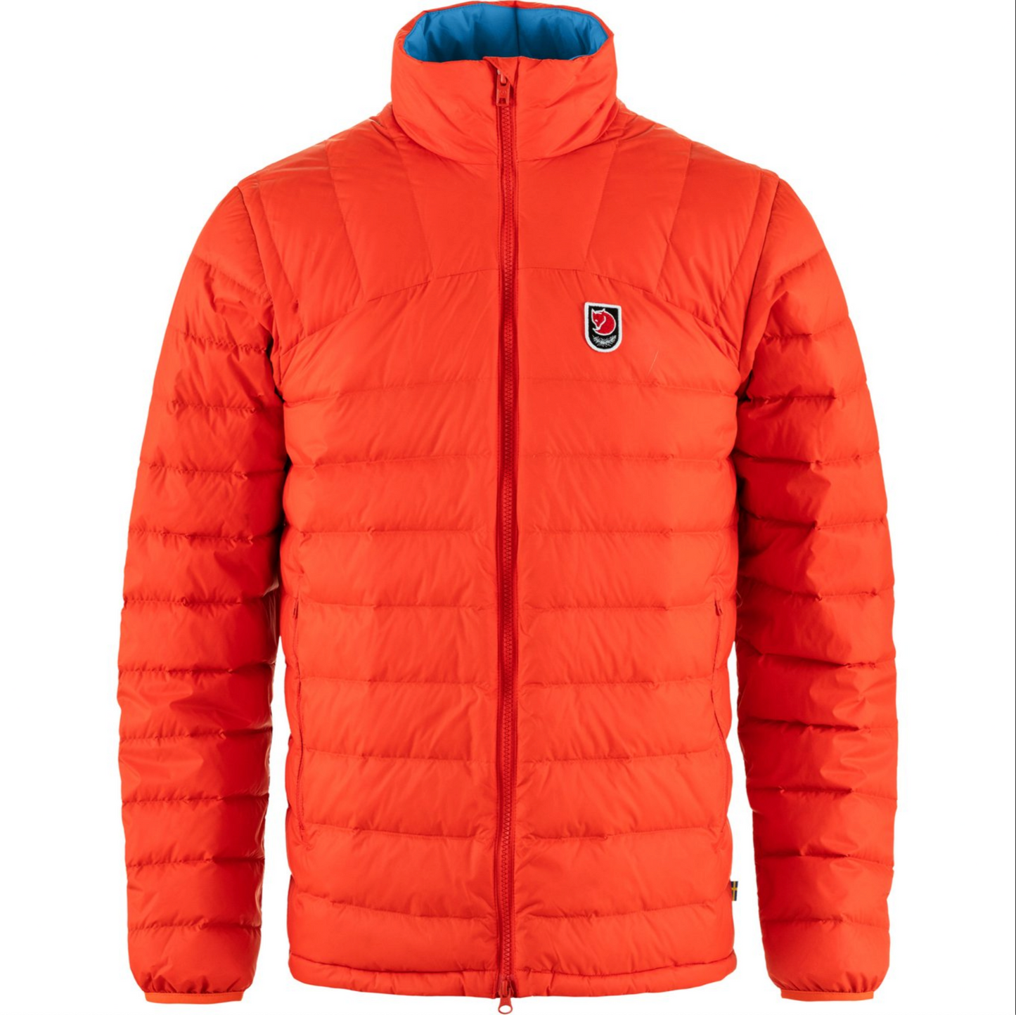 An orange down jacket