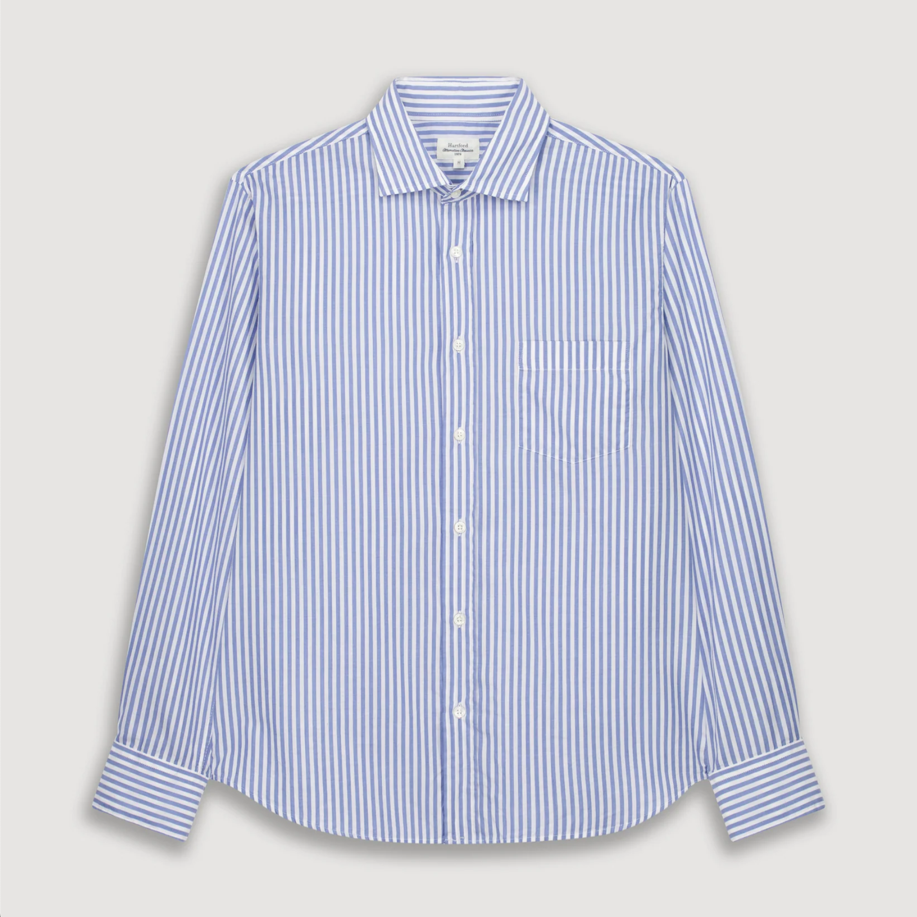 A blue striped shirt