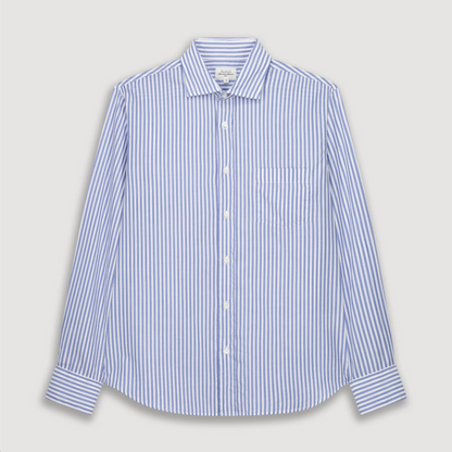 A blue striped shirt