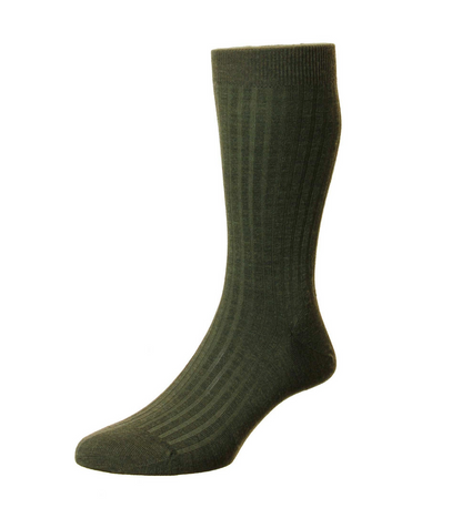 Pantherella - Laburnum - Merino Wool Socks - Dark Olive Mix