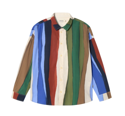 Multicolored striped shirt on a white background