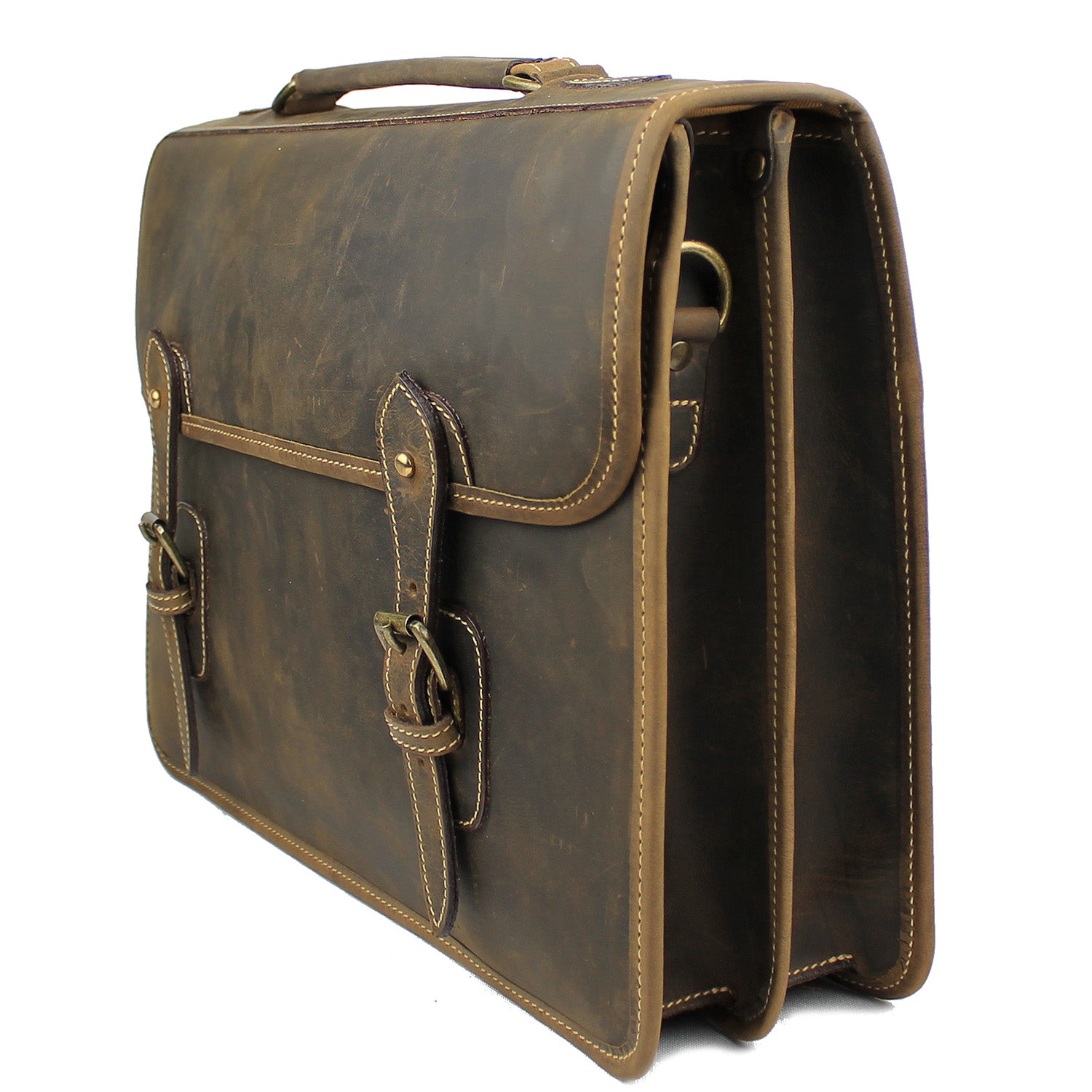 Tusting Briefcase - Wymington - Aztec Crazyhorse Leather