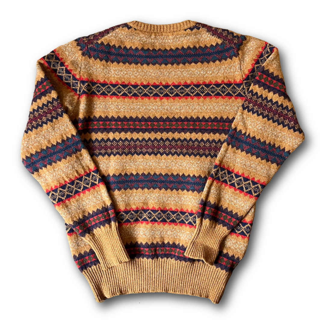 Fair Isle Round Neck Regent 100% Geelong wool jumper, available on regent webstore or in store Salisbury UK 