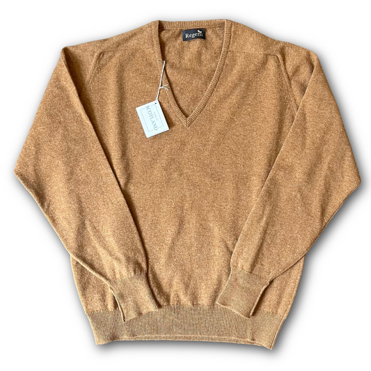 The Classic Regent 100% Geelong wool Jumpers V-neck in Savannah Beige - available on Regent webstore or in store Salisbury UK