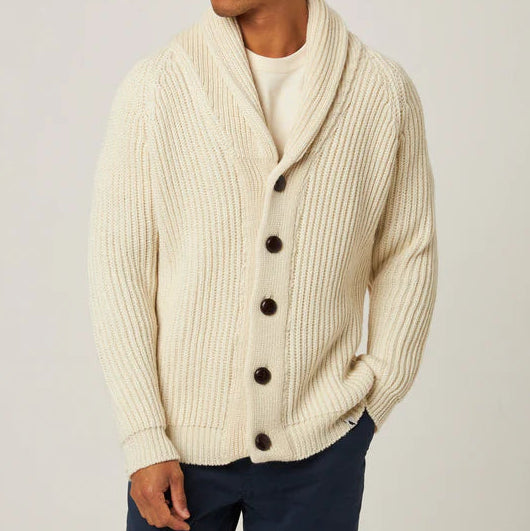 Peregrine Wilkinson Large Knit off white Cardigan, available at Regent Tailoring Salisbury UK - In store or Online Web Shop