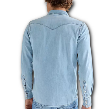 Back of Wrangler workshirt sold at regent in salisbury
