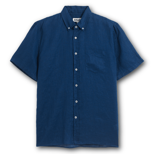 Aigle - Short Sleeve Shirt - Linen - Abysse - Regent TailoringAigle