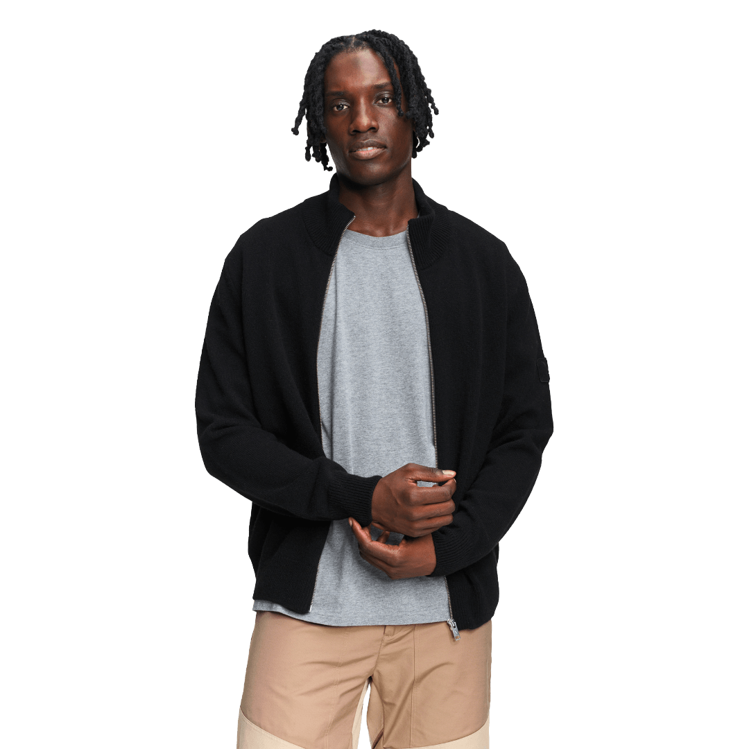Aigle - Wool Blend Full Zip Cardigan - Noir - Regent Tailoring Salisbury