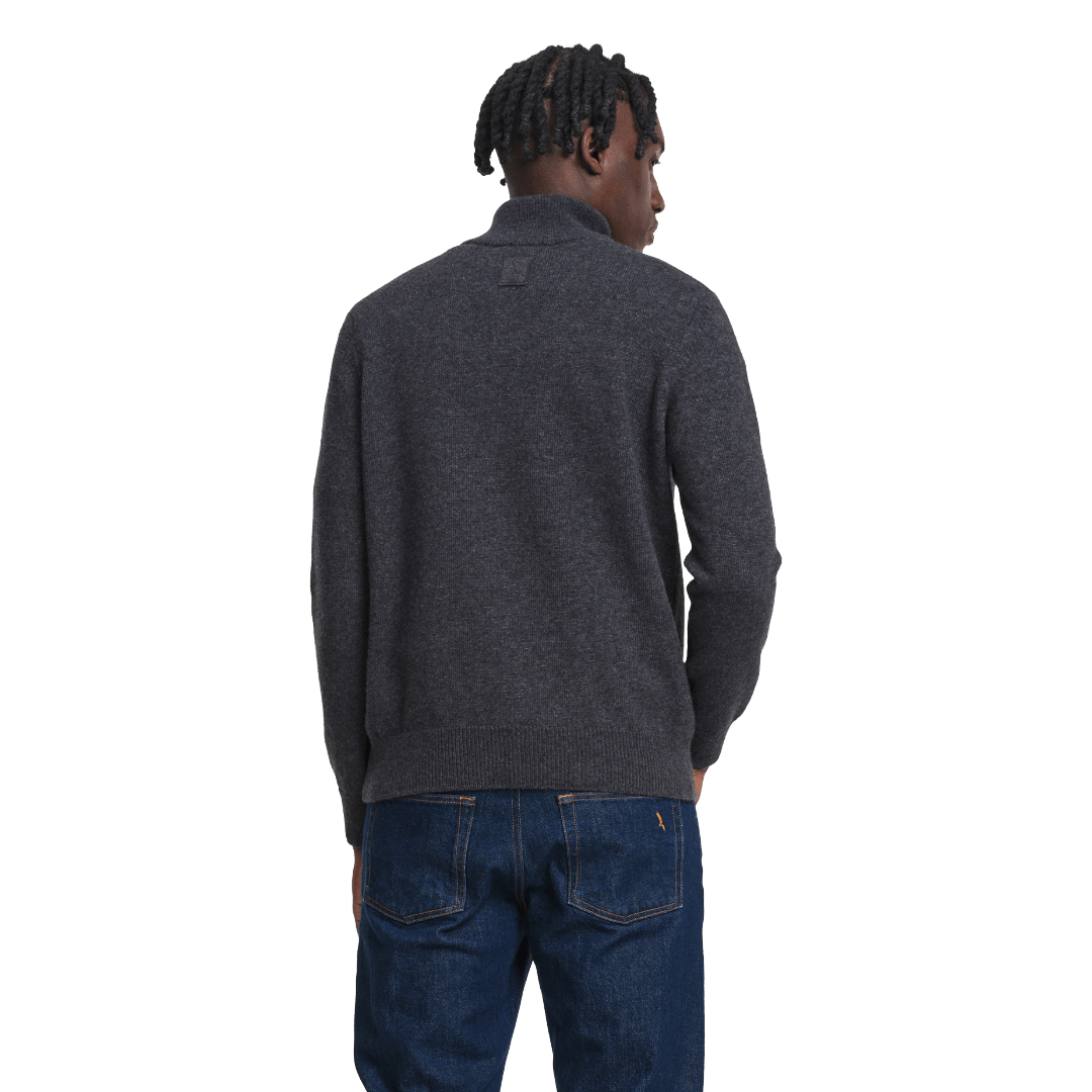 Aigle - Wool Blend Trucker Collar Jumper - Grey - Regent Tailoring Salisbury