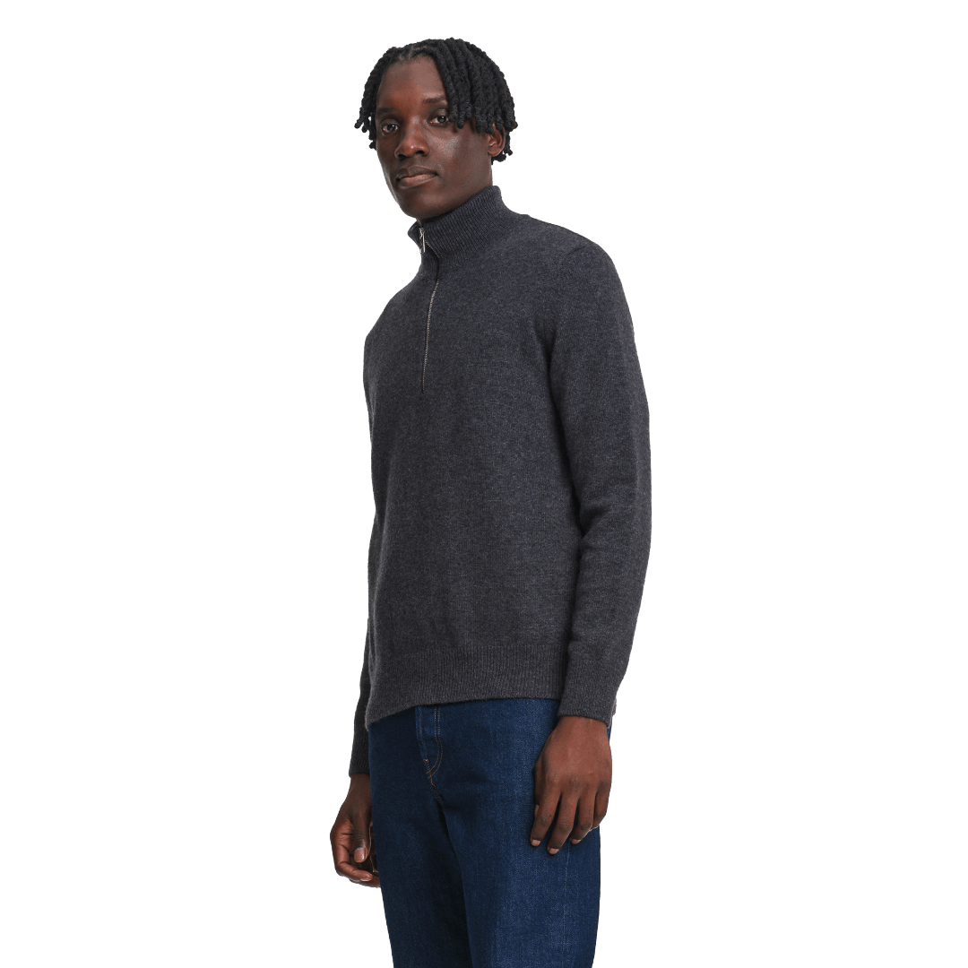 Aigle - Wool Blend Trucker Collar Jumper - Grey - Regent Tailoring Salisbury