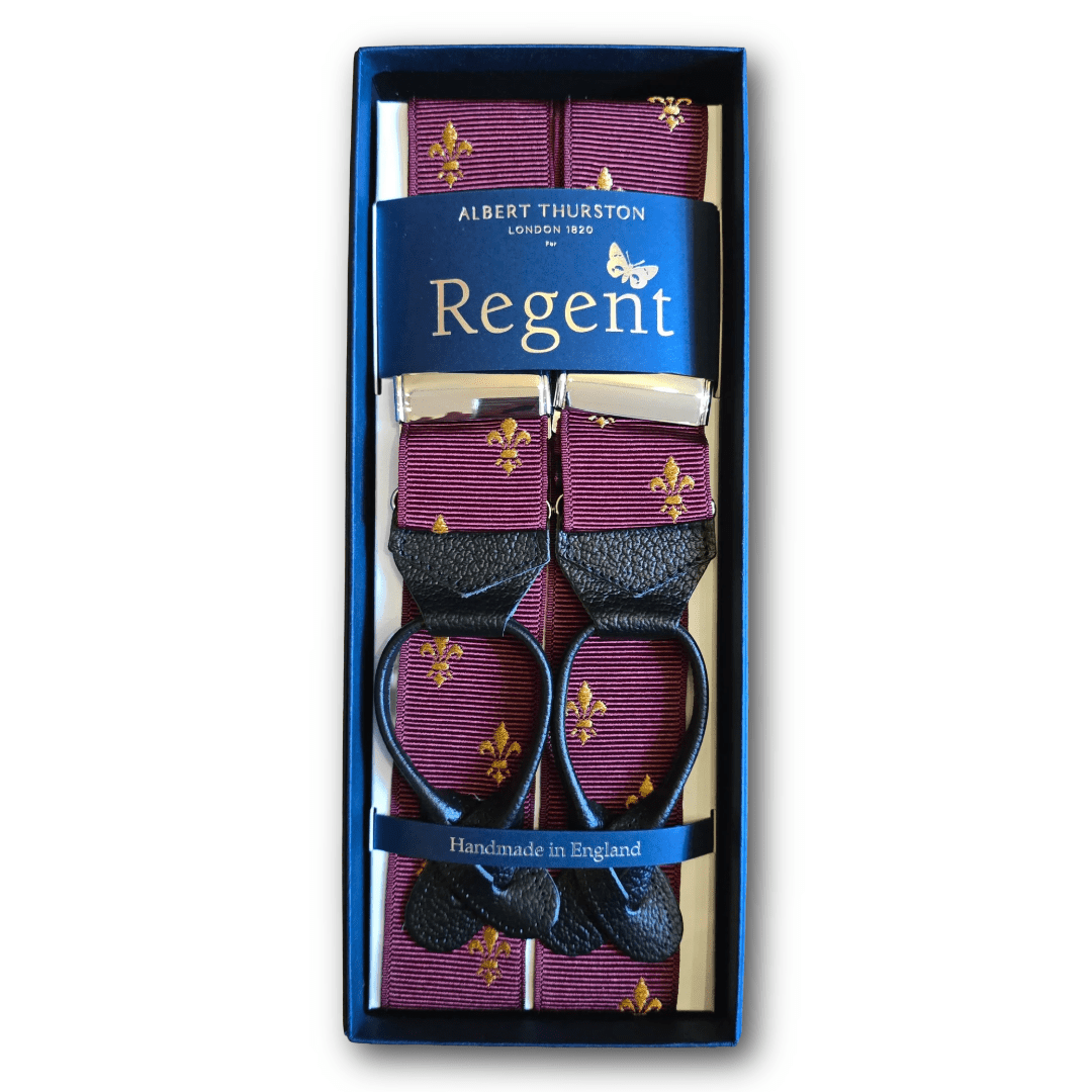 Albert Thurston - Braces - Fleur De Lys - Burgundy - Regent Tailoring Salisbury