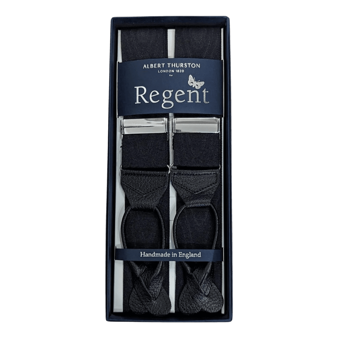 Albert Thurston x Regent - Braces - Black Moire Ripple - Regent Tailoring Salisbury