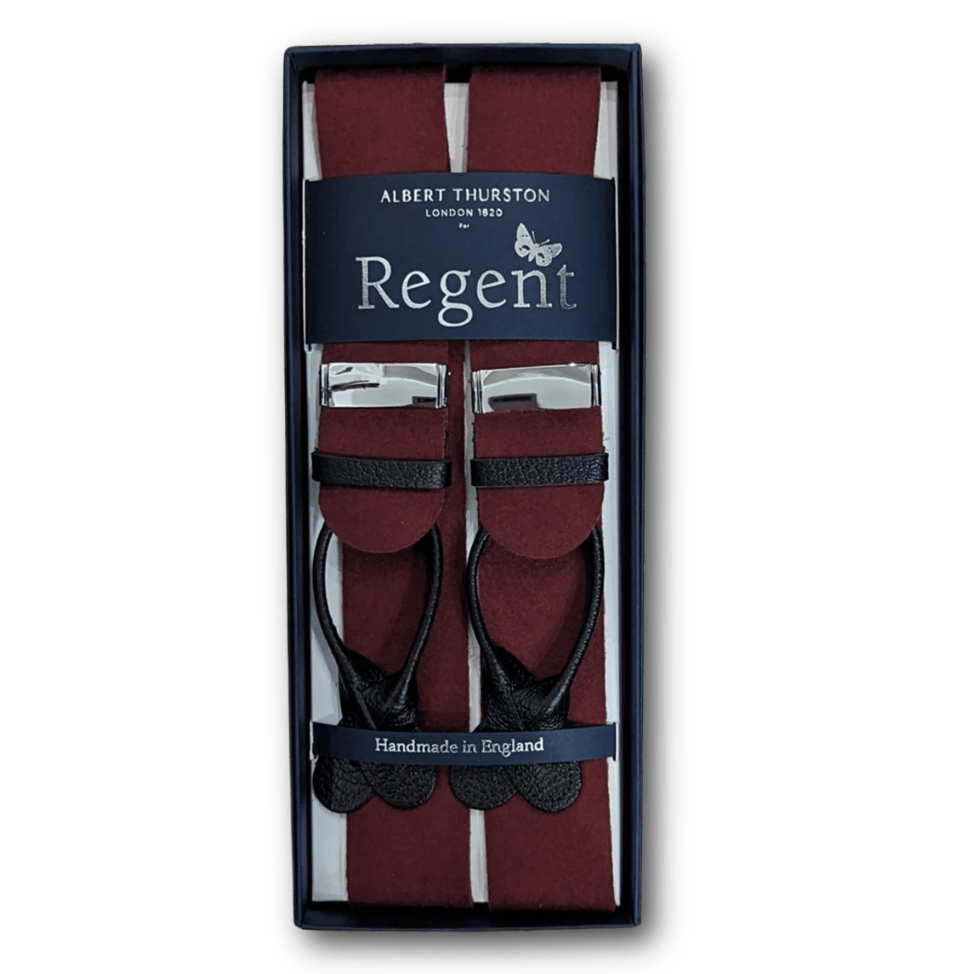 Albert Thurston x Regent - Braces - Boxcloth - Burgundy - Regent Tailoring Salisbury