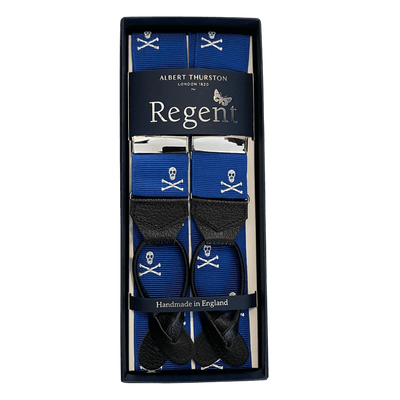 Albert Thurston x Regent - Braces – Royal Blue with White Skull & Crossbones