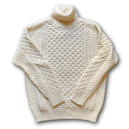 ARAN CRAFT - Merino Roll Neck Sweater - Natural - Regent TailoringAran Crafts