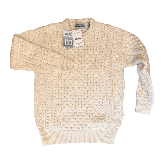 ARAN CRAFTS - Merino crew neck sweater - natural - Regent Tailoring Salisbury