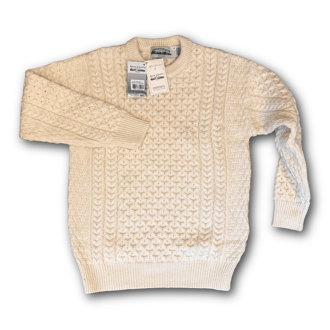ARAN CRAFTS - Merino crew neck sweater - natural - Regent TailoringAran Crafts