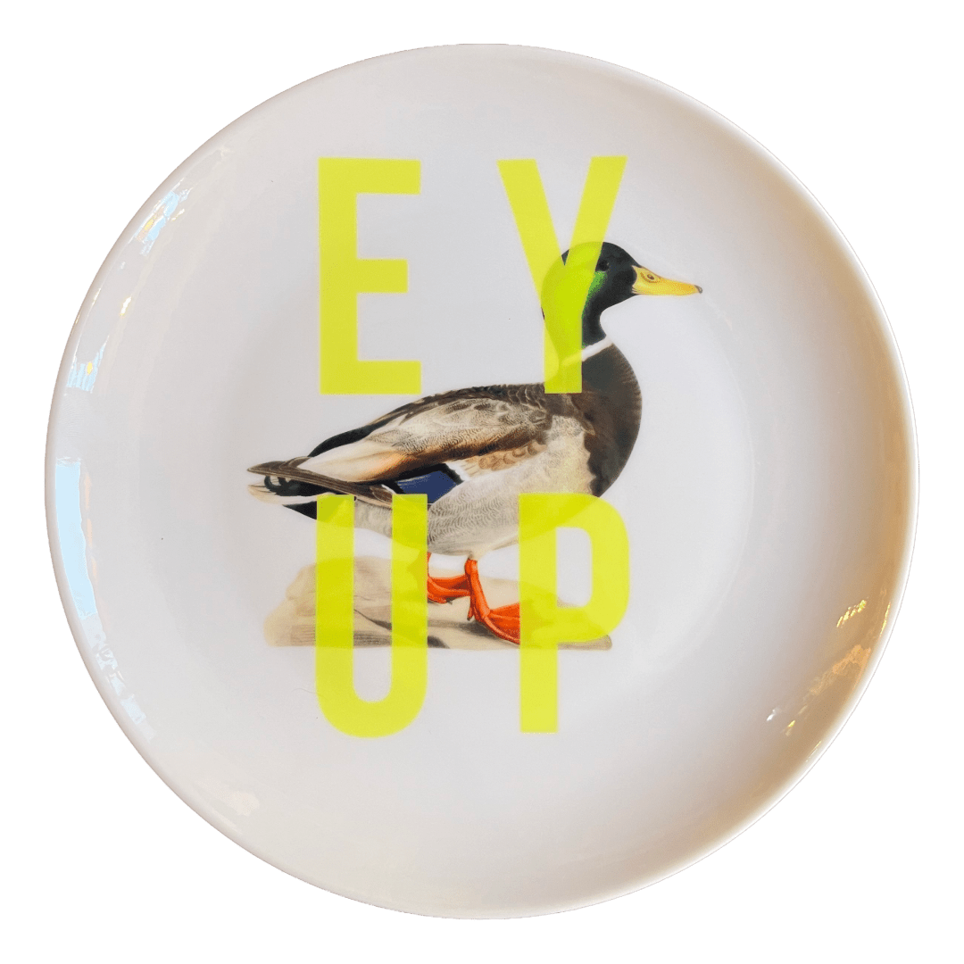 Art Wow - “Ey Up” Duck Ceramic Plate - 8 Inch - Regent Tailoring Salisbury