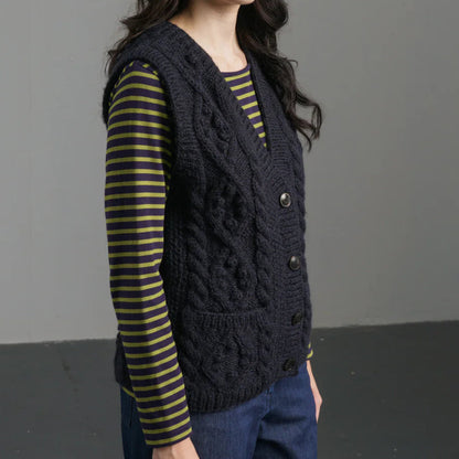 Wool Navy Vest with 4 button down, pockets on front, Available at Regent Tailoring Salisbury Uk