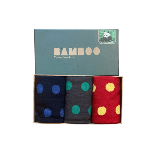 Bamboo - 3 Pack Sock Set - Grey, Blue, Red Spot - Regent Tailoring Salisbury