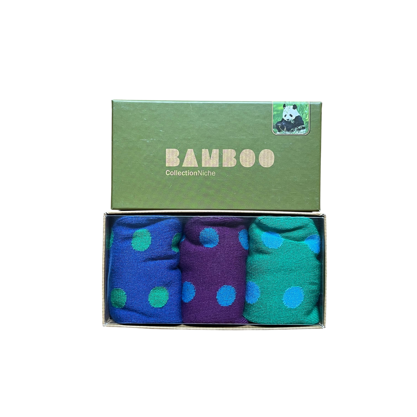 Bamboo - 3 Pack Sock Set - Purple, Green & Blue with Spots - Regent Tailoring Salisbury