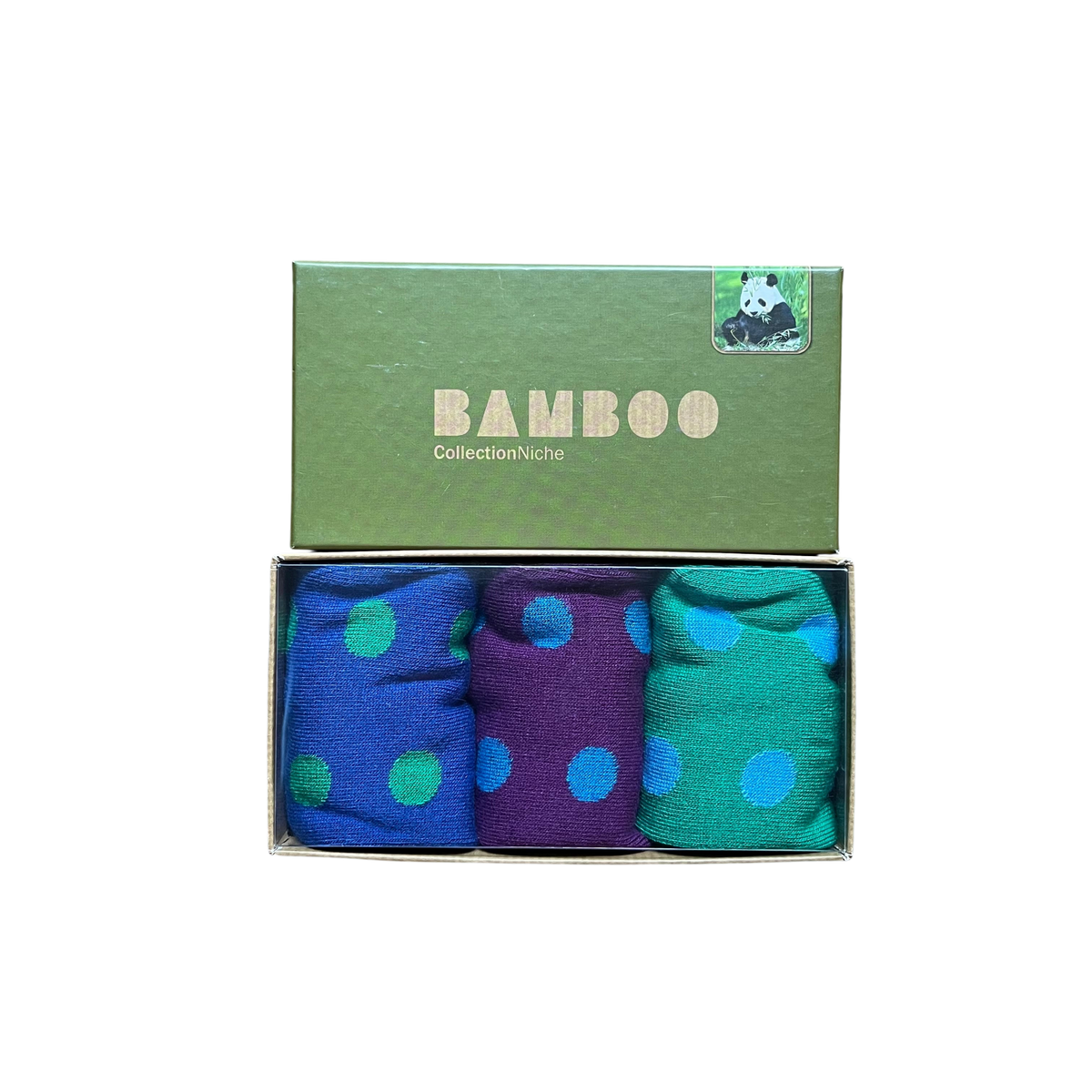 Bamboo - 3 Pack Sock Set - Purple, Green & Blue with Spots - Regent Tailoring Salisbury